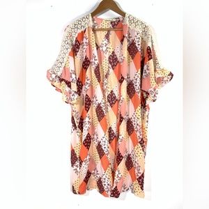 NWT Liberty Love patchwork cottagecore duster kimono shrug size M